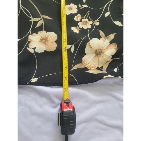 Vintage Impressions Button Up Floral Maxi Shirt Dress Sz L Black Cottage Church - Picture 8 of 10